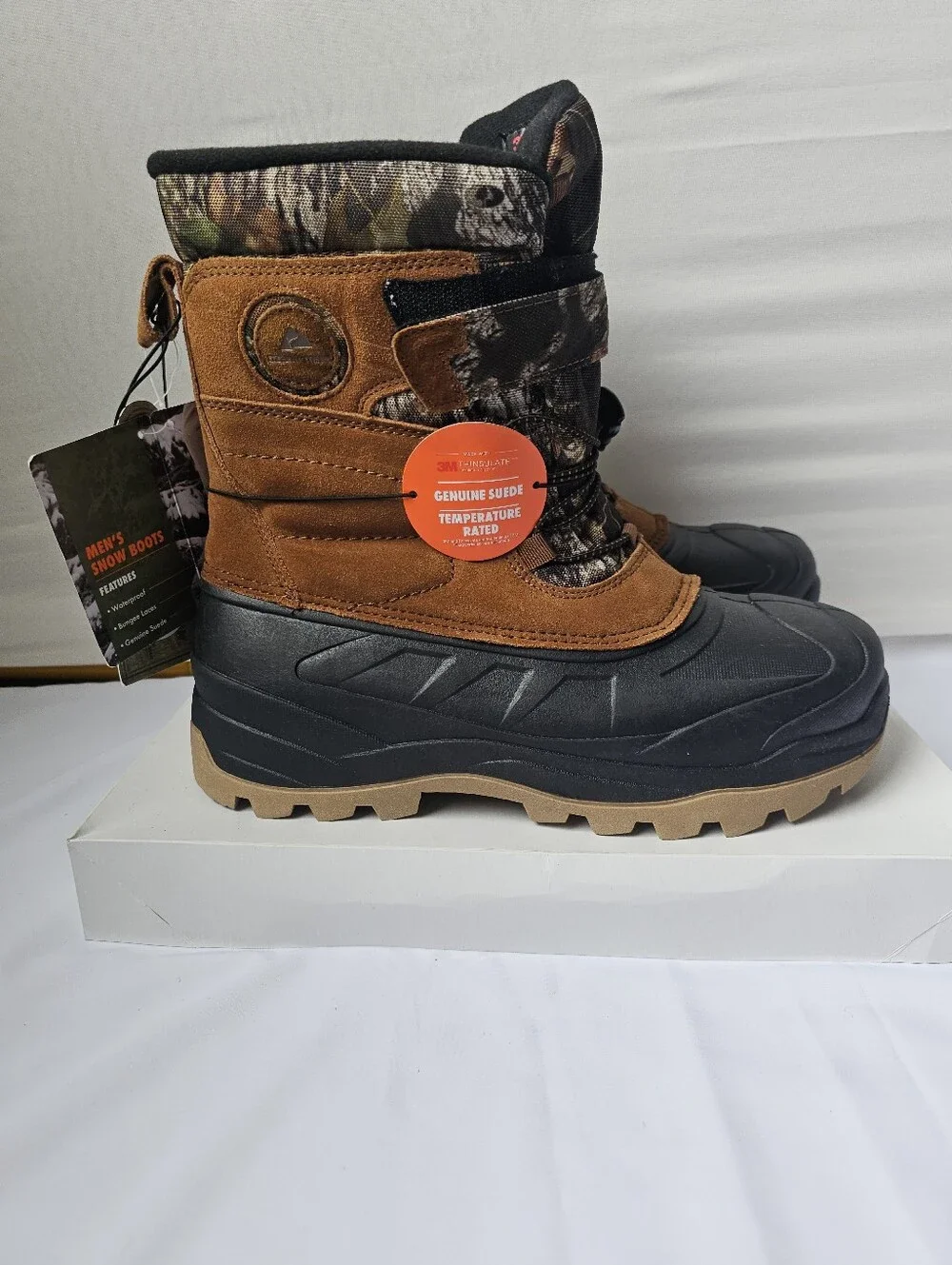 NWT Ozark Trail Snow Boots – Mossy Oak Camo – Men's Size 9 – Waterproof – Rated